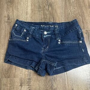 Sofia’s Stylish Dark Blue Denim Shorts